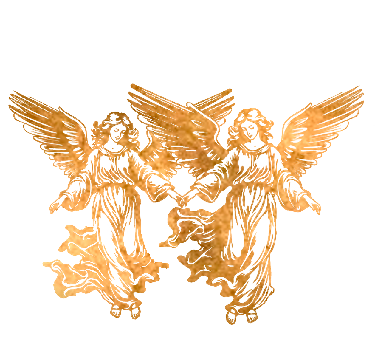 Figuras ángeles dorado